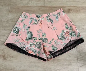 Sugarlips Pink Floral Lace-Trim Skort Shorts thumbnail 1