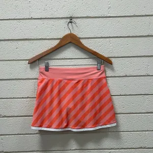 Nike Dri-FIT peach orange and pink diagonal-striped athletic skort size S thumbnail 2