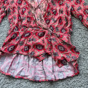 Free People "Falling For You" Floral Print Peplum Top Hibiscus Combo Size XS thumbnail 8