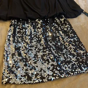 Brand new black/silver sequins mini dress size Large Black thumbnail 3