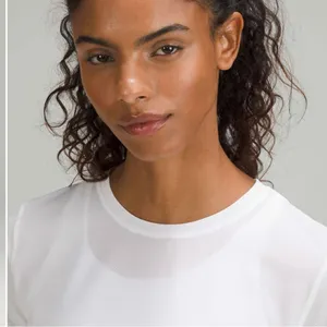 Lululemon High Neck Running and Training T-Shirt White thumbnail 3