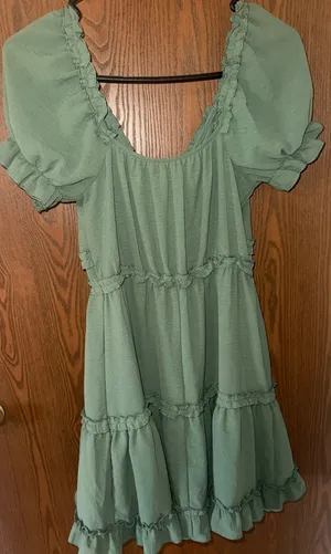 TJ Maxx Green Ruffle Dress thumbnail 2
