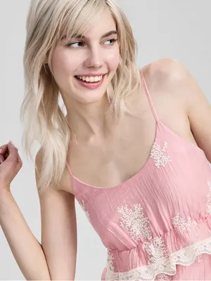 And Now This Pink Embroidered High-Low Maxi Dress Size 2X thumbnail 3