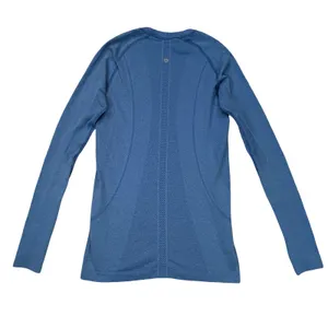 Lululemon Women‎ Swiftly Tech Long Sleeve Blue Heathered Seamless Running Top 8 thumbnail 2