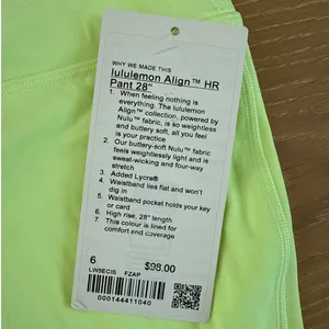 Lululemon High Rise Leggings Align 28" Size US 6 Neon Green thumbnail 2