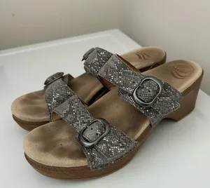 Dansko Sophie Clog Sandals Silver Gray Size 8.5 -9 US 39 EU thumbnail 1