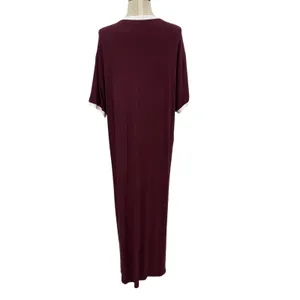 Skims Soft Lounge Ringer T-Shirt Long Dress Maxi Maroon Red Size Small‎ thumbnail 9