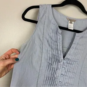 Jigsaw Kew 100% linen dress baby powder blue coastal grandma beach vacation sz 6 thumbnail 4