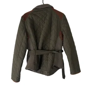 Johnston & Murphy Women's Size Large Army Green Quilted Belted‎ Coat thumbnail 9