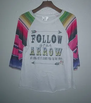 L&B Life Lucky & Blessed L Serape Follow Arrow to Frio Get Loca Top thumbnail 1