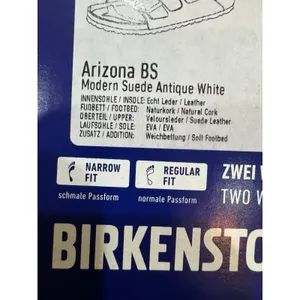 BIRKENSTOCK ARIZONA BS SOFT FOOTBED Modern SUEDE ANTIQUE WHITE Size 10 Men's thumbnail 9