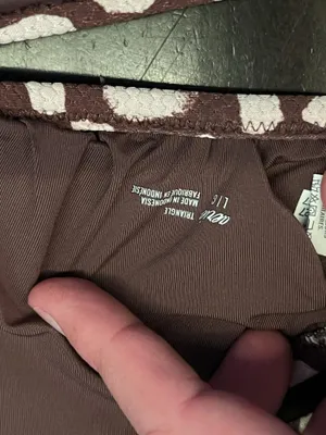 Aerie Bikini Swim Top Womens Large Brown Triangle Padded Adjustable Straps thumbnail 8
