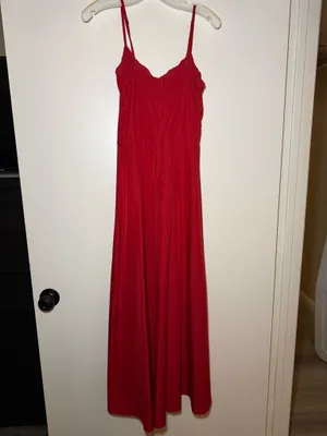 Red Bustier Maxi Sundress Basquet Waist Women’s XS thumbnail 3