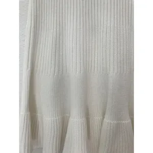 NWT Free People Fall Preppy Heritage Cream Sweater Knit Rib Flare Ruffle Skirt thumbnail 3