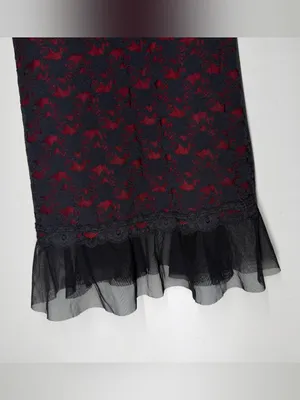 Y2K Arianne Black Red Lace Slip Dress Whimsigoth Dark Romantic Goth Femme Fatale thumbnail 4