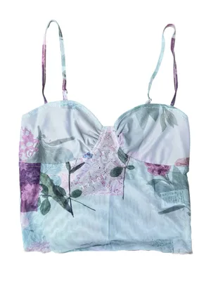 Motel Rocks Kikan Cami Top Mesh Abstract Scrapbook Print Size Small NWT thumbnail 2