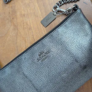 Coach Kylie Metallic Silver Crossbody Mini Purse thumbnail 5
