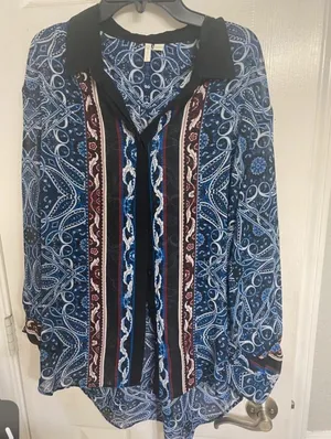 Cato Beautiful blue black blouse thumbnail 1