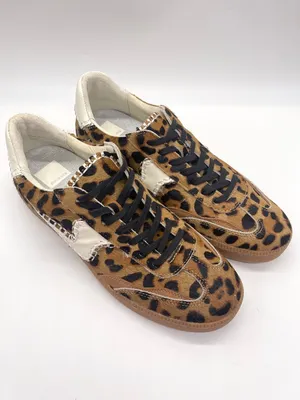 Dolce Vita Notice Stitch Sneakers Dark Leopard Calf Hair Size 9.5 NWOB thumbnail 2