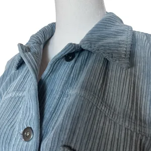 ZARA Oversized Corduroy Button Down Shirt Jacket Size M Blue Chore Barn Shacket thumbnail 5