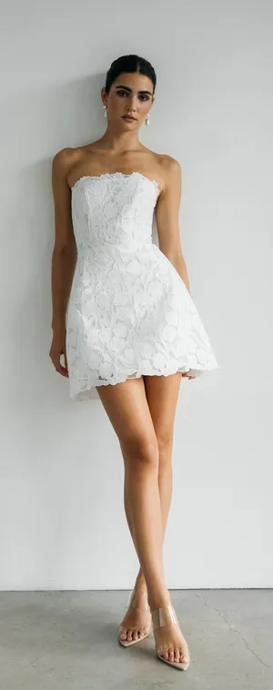 Jenny Yoo Amanda Dress in Ivory thumbnail 1
