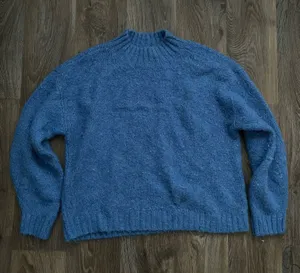 Pistola Alpaca Blend Blue Mock Neck Sweater Small Fuzzy Knit Pullover thumbnail 1