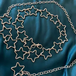 Silver Y2K Open Star Link Cutout Waist Chain Belt, Fits 21-38 Inches, X7GA1415 thumbnail 7