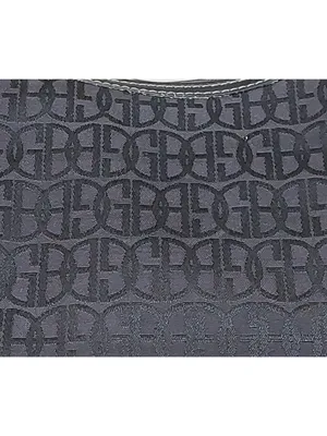 Gianni Bini Black Baguette Signature Print Leather Accent Shoulder Bag Purse thumbnail 7