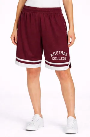 Champion 90’s Maroon Women's Athletic Basketball Shorts with White Trim thumbnail 1