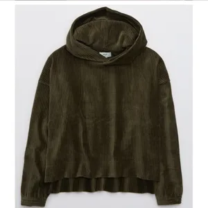 Aerie Groove on Offline Oversized Ribbed Olive Green pullover Sweater Hood M thumbnail 3