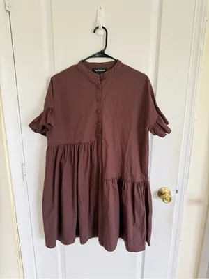 En Saison Brown Babydoll Mini Dress thumbnail 3