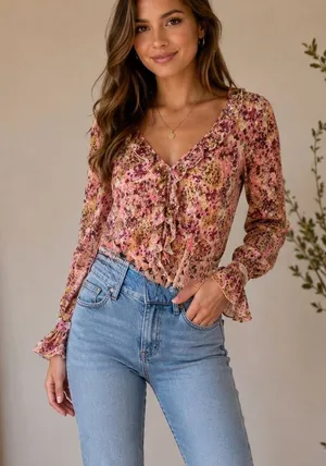 Free people Heat Wave Floral Bodysuit thumbnail 1