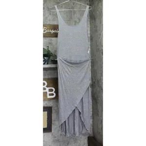 NWT And Now This Scoop Neck Side Tie Wrap Knit Midi Tank Dress Heather Gray L thumbnail 2