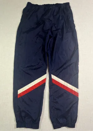 Vintage 90s USA Olympic Track Pants Windbreaker Colorblock Navy Medium thumbnail 1