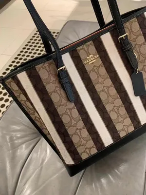 NWT Coach Mollie Tote In Signature Jacquard With Stripes C4088 thumbnail 2