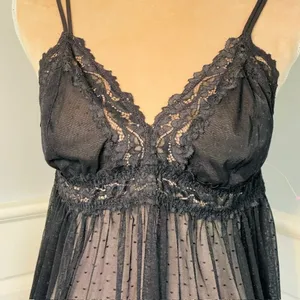 Savage X Fenty NWT Black Lace Trim Sheer Babydoll Nightie 1X New thumbnail 3