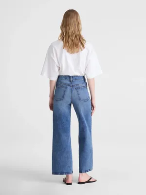 Madewell The Wide-Leg Crop Jean in Super Stretch Denim Oneida Wash Size 24 NWT thumbnail 4