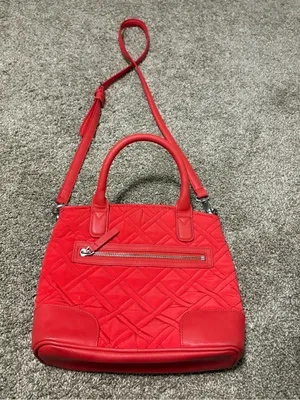 (Vera Bradley) Quilted Red Day Off Crossbody Bag: 9” x 10” thumbnail 2