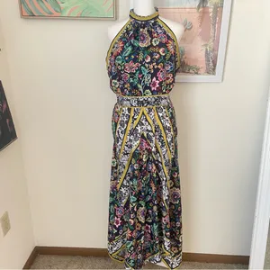 Eliza J Halter Floral Handkerchief Maxi Dress in US 12 thumbnail 2