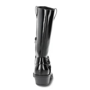 Time and Tru Womens Boots Size 8.5 Black Knee High Harness Riding Moto Western thumbnail 2