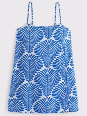 Abercrombie & Fitch XL Linen Skort Dress Blue Palm Pattern thumbnail 1