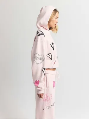 E.D (Clst) Cotton Fleece Classic Pullover hoodie| Barely Pink Heart | Size Small thumbnail 4