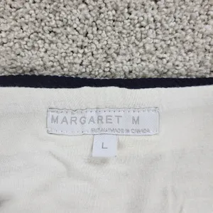 Margaret M Womens Skirt‎ Large Navy White Stripe A Line Mini Stretch Lined thumbnail 5