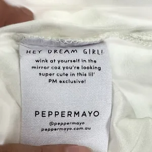 Peppermayo True Lovers Mini Dress in white size 14 with detachable puff sleeves thumbnail 6