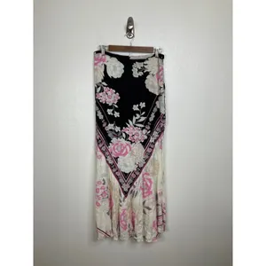 Free People‎ Bali After Hours Floral Maxi Skirt Black Pink Rose Print Size Small thumbnail 3