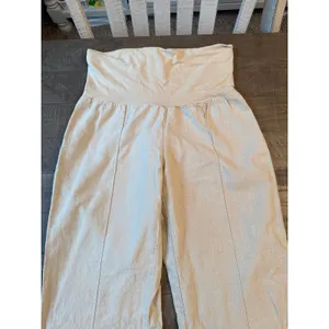 Just Living Women's Beige Wide Leg Linen Casual Pants Size Small thumbnail 2