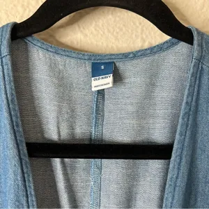 Old Navy Fit & Flare Twist-Front Maxi Dress Chambray Size Small thumbnail 7