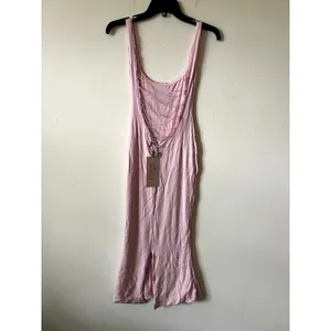 Oh Polly Navi Modal Lace-Trim Midaxi Dress in Soft Pink Size 2 New thumbnail 5