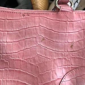 2000s Pink crocodile print faux leather shoulder baguette hand bag purse #fairycore thumbnail 7
