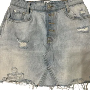 BDG Light Blue Distressed Denim Mini‎ Skirt thumbnail 1